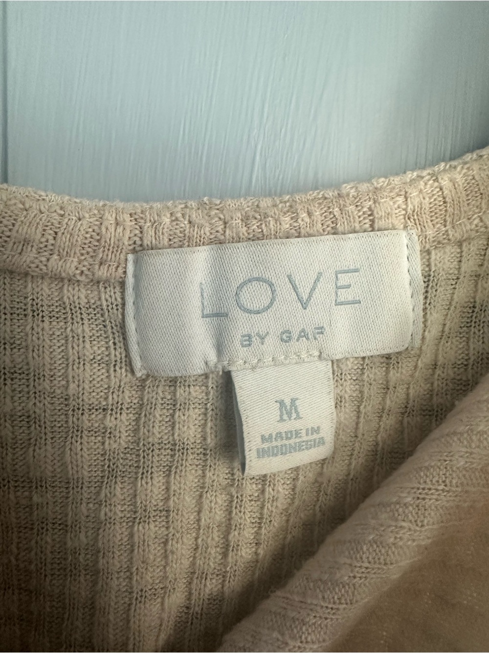 Women’s Beige Ribbed Pajama Set - Picture 3 of 6